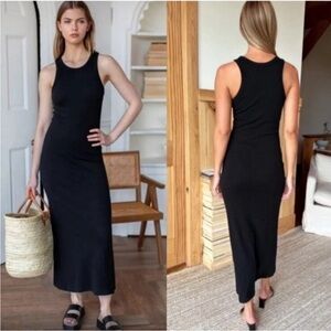 Theory Classic Black Midi Dress, racer tank dress